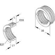 HKL - Erweiterungs-/Reduzierring Reduzierring 122 E33 auf E27