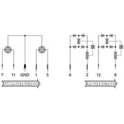 Weidmüller - Überspannungsableiter für Informations-/MSR-Technik Überspannungsschutz VSPC 2CL HF 12VDC R 12VDC/450mA