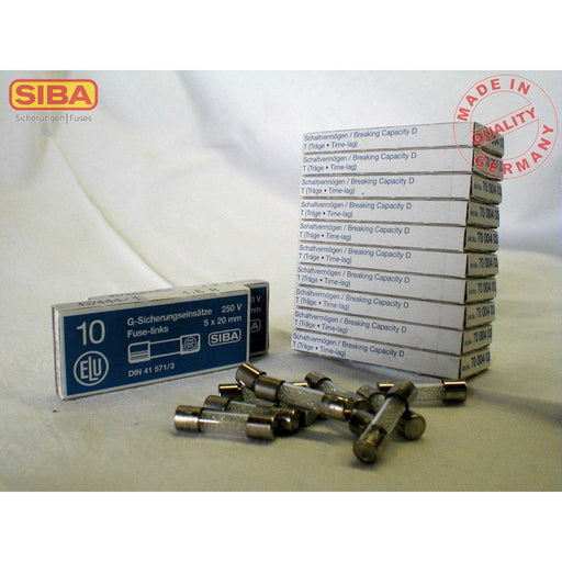 Siba - Zylindrische Sicherung G-Sicherung T 10A 173100 5x20 − 100 Stück