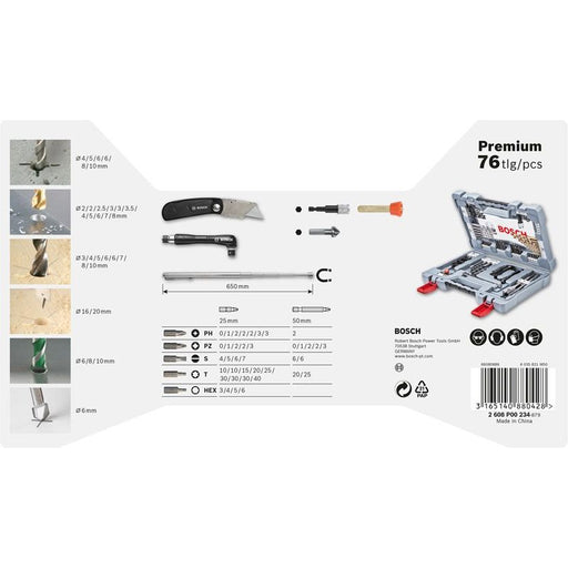 Bosch - Werkzeugset 76-tlg. Premium X-Line 2608P00234 Bohrer- und