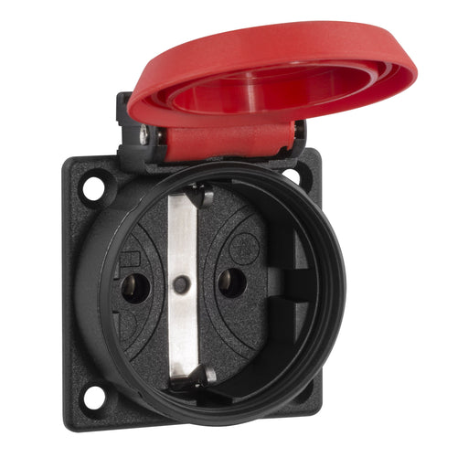 ABL - Schutzkontakt-Anbausteckdose EB-Steckdose 1561 2K sw/rt Sk − 100 Stück