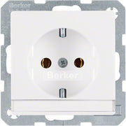 Berker - Steckdose SCHUKO-Steckdose pws/samt 47506089 mit Beschr.-feld