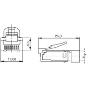 Weidmüller - Modularer Steckverbinder RJ45 Anschlussstecker IE-P70 mit Knickschutz − 10 Stück