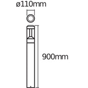 Ledvance - Wegeleuchte LED-Pollerleuchte END.ST.L.Mod90012WDG 900mm
