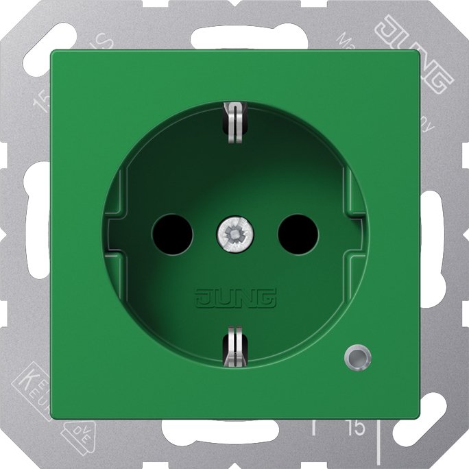 Jung - Steckdose SCHUKO-Steckdose 16 A 250V A 1520 BFKO GN m.Berührungsschutz