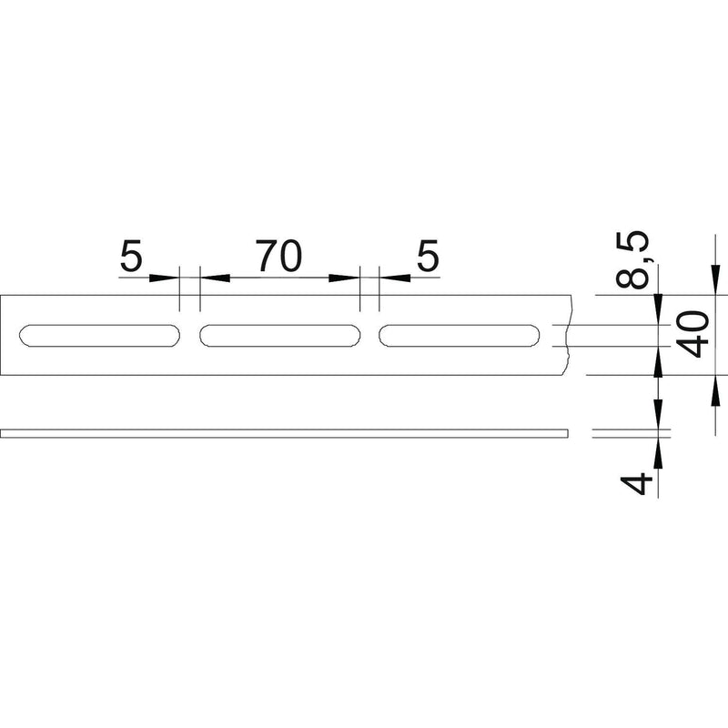 OBO Bettermann - Montageband Schlitzband OSS 40x4 3M FT 3m Stäbe im 30m Bund − 3 Meter