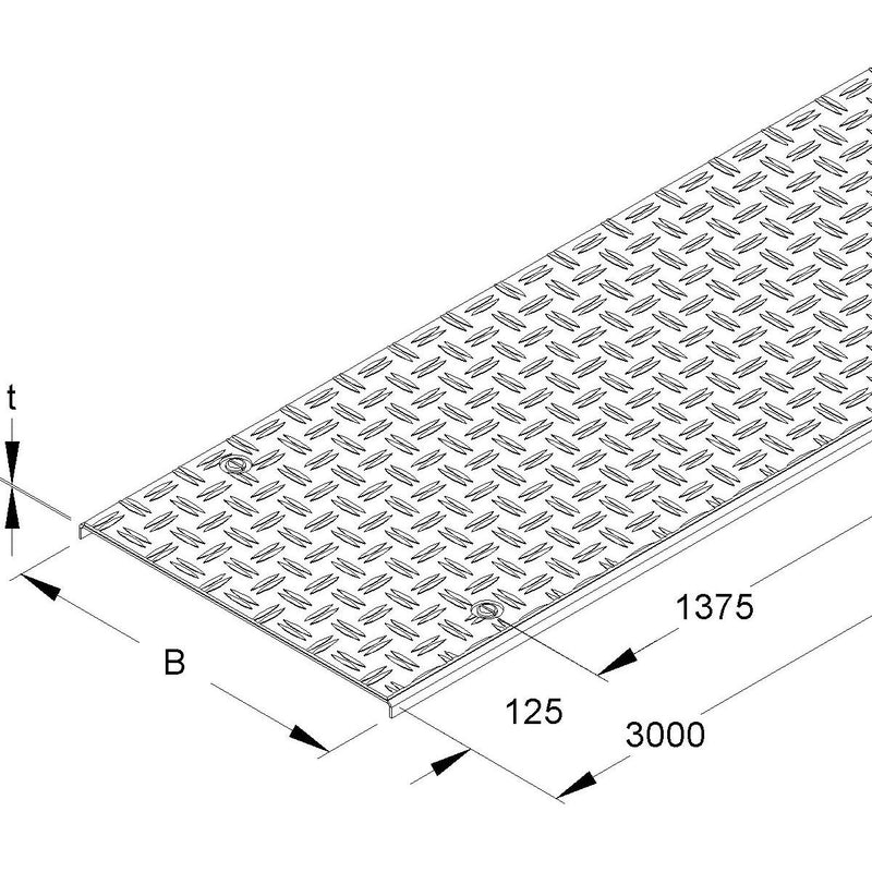 Niedax - Deckel für Kabeltragsystem Kabelrinnendeckel RDVSRS 200 − 3 Meter