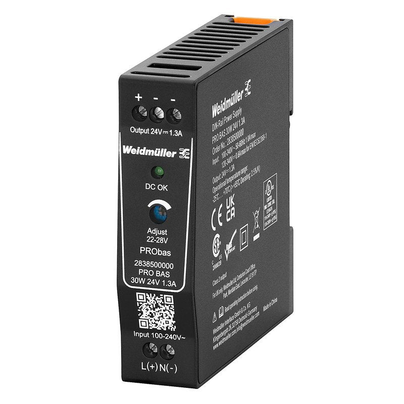 Weidmüller - Gleichstromversorgung Stromversorgung 24V DC PRO BAS 30W 24V 1.3A 1,3A, Schraubanschl. − 1 Stück