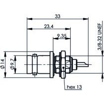 Telegärtner - Koax-Steckverbinder BNC Einbaubuchse 100023399 UG-657/U 50 Ohm − 5 Stück