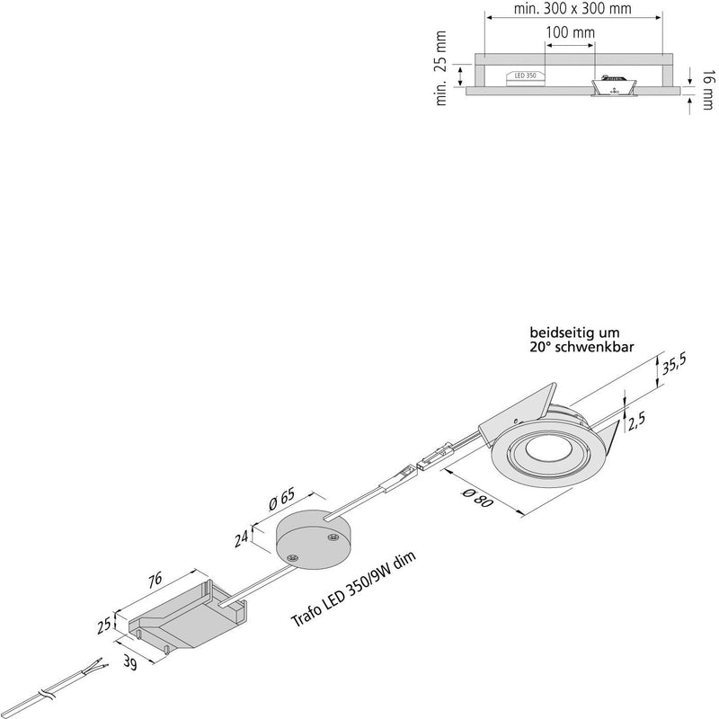 Hera - Downlight/Strahler/Flutlicht LED-Einbauleuchte 20203010206