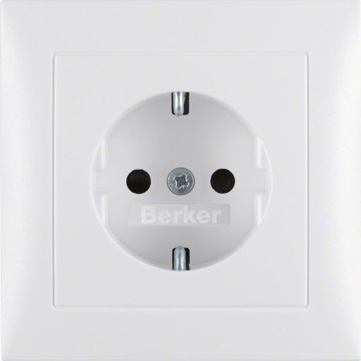 Berker - Steckdose Schuko-Steckdose pws/matt 47229909 mit Abdeckplatte
