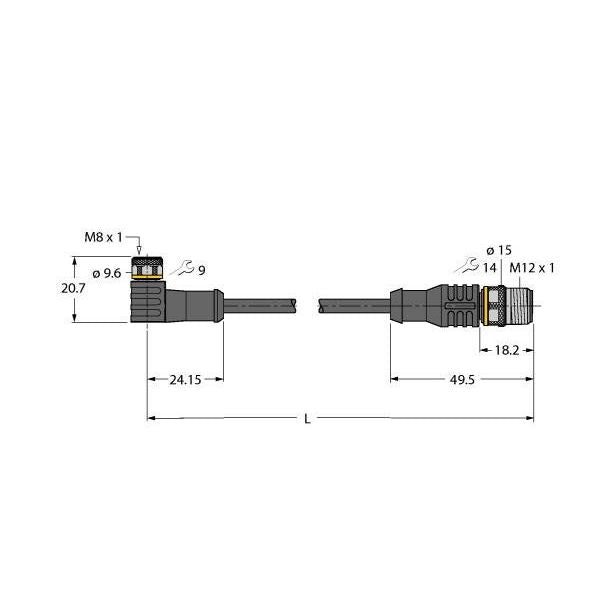 Turck - Konfektioniertes Sensor-Aktor-Kabel Aktuator- u. Sensorleitung PKW4M-P7X #6630644 PVC  − 1 Stück