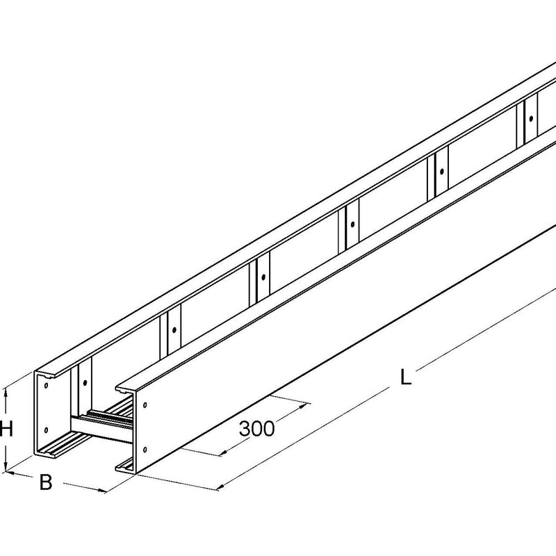 Niedax - Kabelleiter GFK-Kabelleiter UL 150.300/3 150x300x3000mm − 3 Meter