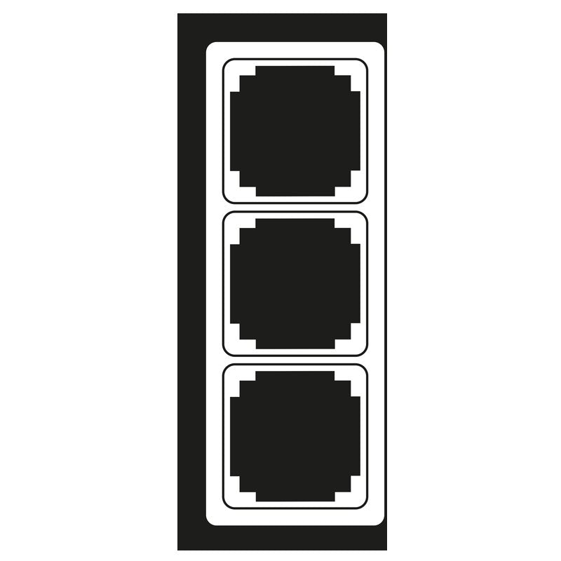 Jung - Abdeckrahmen Rahmen 3-fach sw CDP 583 SW waage/senkrecht