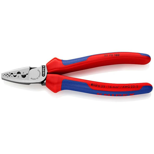 Knipex - Presswerkzeug Kabelschuhe/Verbinder, Aderendhülsen, Schirmanschluss Crimpzange 97 72 180 180mm