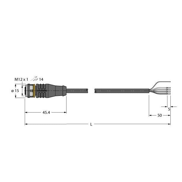 Turck - Konfektioniertes Sensor-Aktor-Kabel Aktuator- u. Sensorleitung RKS4.4T-30/TEL PVC