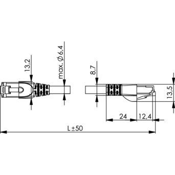 Telegärtner - Patchkabel Kupfer Patchkabel Cat.6A gn 100008001 1,0m, S/FTP, PVC