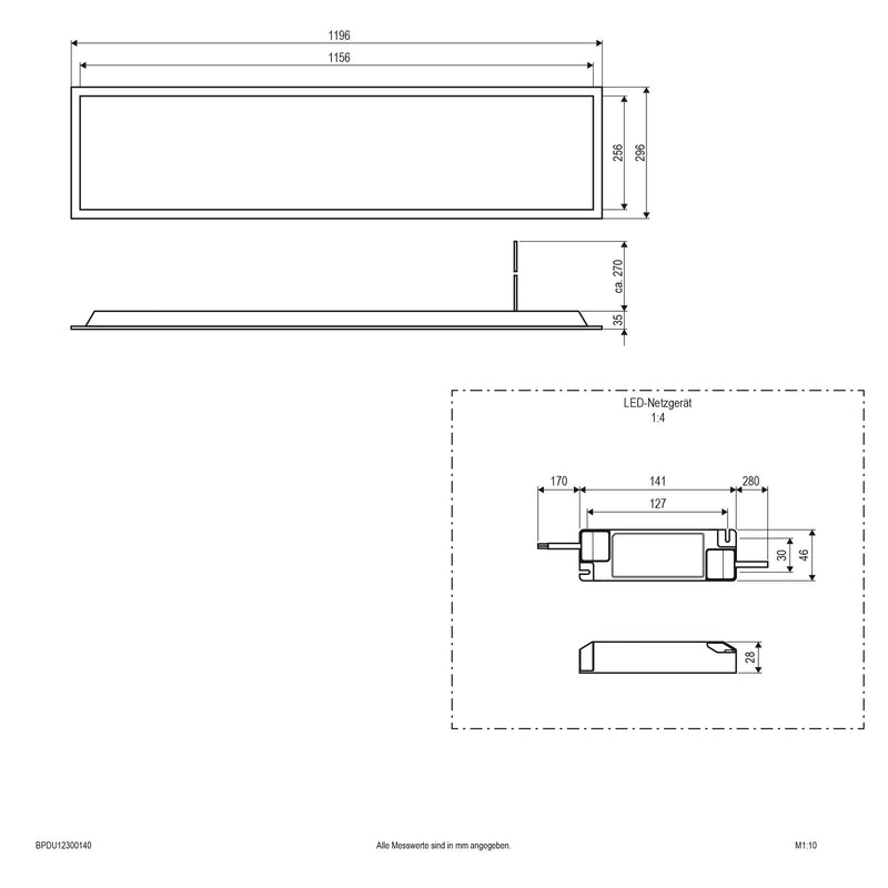 EVN Lichttechnik - Decken-/Wandleuchte LED-Panel BPDU12300140 4000K DALI