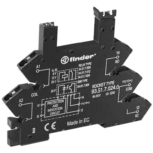 Finder - Relaissockel Zugfederklemmen-Fassung 93.51.0.024.0 34.51 od. 34.81 − 10 Stück