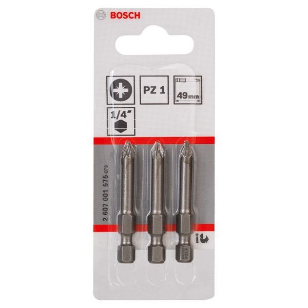 Bosch - Bit Schrauberbit Extra-Hart PZ 2607001575 1, 49 mm, 3er-Pack