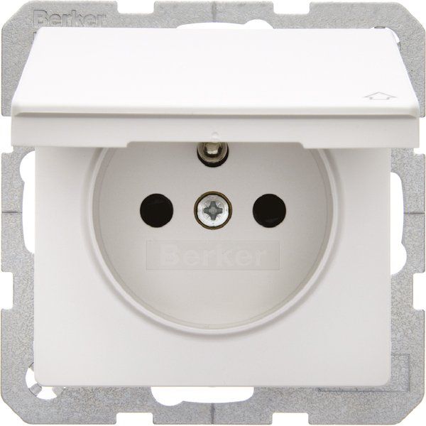 Berker - Steckdose m.Schutzkontakt 6765836089 u.Klappdeckel