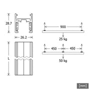 LTS Licht&Leuchten - Stromschiene 48-V-Stromschiene 2m NEOA20/95002/ST6Esw schwarz