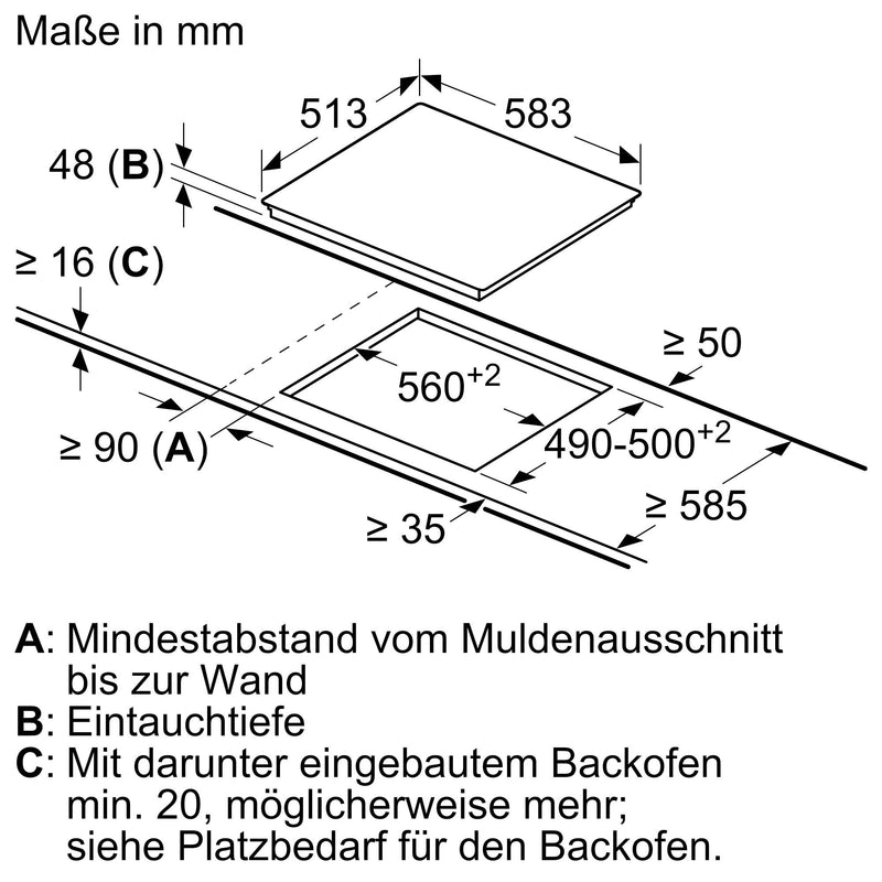 Siemens - Kochfeld EB-Autark-Kochfeld ET645HE17 iQ100,Glaskeramik