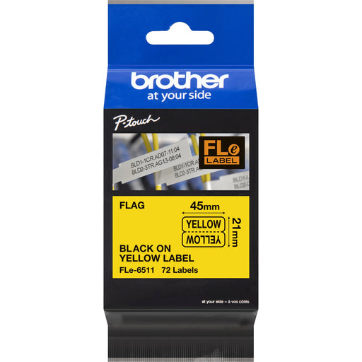 Brother - Schriftband Etiketten 21x45mm FLe-6511 ge/sw 72St/Kassette