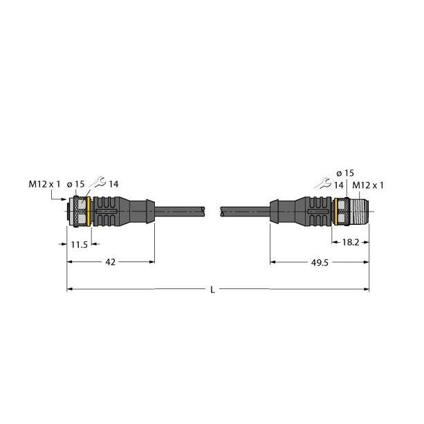 Turck - Konfektioniertes Sensor-Aktor-Kabel Aktuator- u. Sensorleitung RKC4.4T-7RSC4.4T/TEG PVC