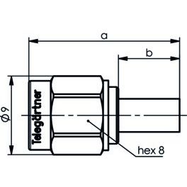 Telegärtner - Koax-Steckverbinder SMA-Kabelstecker cr 50Ohm 100024598 AU, G8 (RD-316/U) − 5 Stück