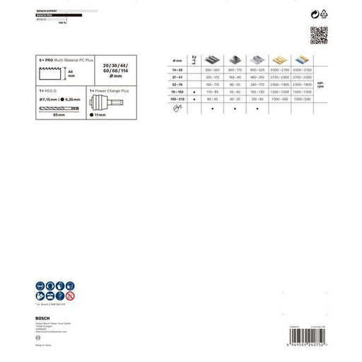 Bosch - Werkzeugset PRO Multi Material PC Plus 2608594431VE(8) Lochsägen-Set 8-tlg