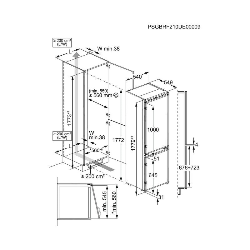 Electrolux AEG - Kühl-/Gefrierkombination EB-Kühl/Gefrierkombi OSC7C181DS Ecoline,Schlepp