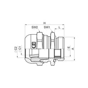 Jacob - Kabelverschraubung EMV Kabelverschraubung K156-1012-00 WADI Heat M12x1,5 − 100 Stück