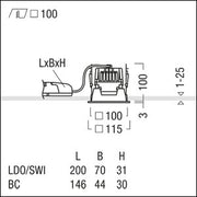 Zumtobel Group - Downlight/Strahler/Flutlicht LED - Deckeneinbauleuchte PANOS EVO #60815229 Q100L 18W830230VALWH