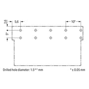 WAGO - Leiterplattensteckverbinder Stecker für Leiterplatten 770-855/011-000/060- 5-polig,grau − 50 Stück