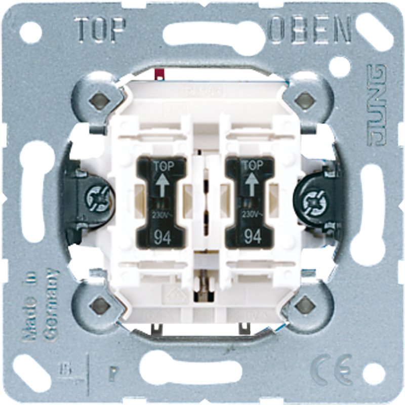 Jung - Taster Doppel-Taster 10AX 250V 535 U 5 2 Schließer/Glimmlp