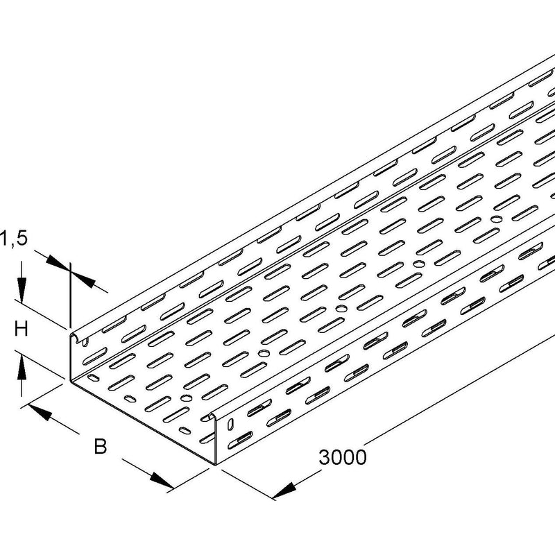 Niedax - Kabelrinne RS 60.100 OV − 3 Meter