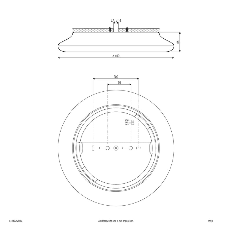 EVN Lichttechnik - Decken-/Wandleuchte LED-Anbauleuchte L40300125BM m. Bewegungsmelder