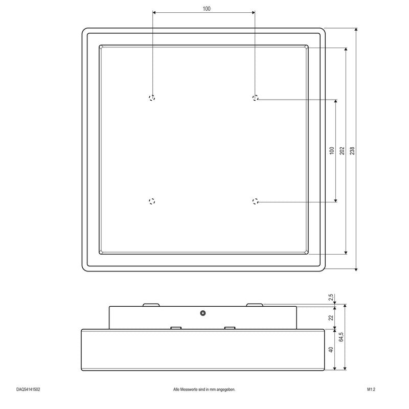EVN Lichttechnik - Decken-/Wandleuchte LED-Anbauleuchte DAQ54141502 3000K IP54 anth