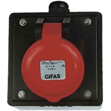 Gifas Electric - CEE-Anbausteckdose (IEC 60309) CEE-Aufbausteckdose 301658.E 16A,400V,5p.,50-60Hz