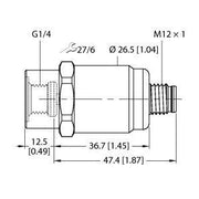 Turck - Druck-/Absolutdruckmessumformer Drucktransmitter PT0.6R-15 #100004262 mit Stromausgang