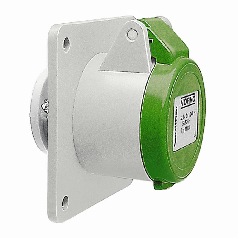 Walther Werke - CEE-Anbausteckdose (IEC 60309) NORVO Anbaudose gerade 10642 16A 3P 42V 4h IP44 − 1 Stück