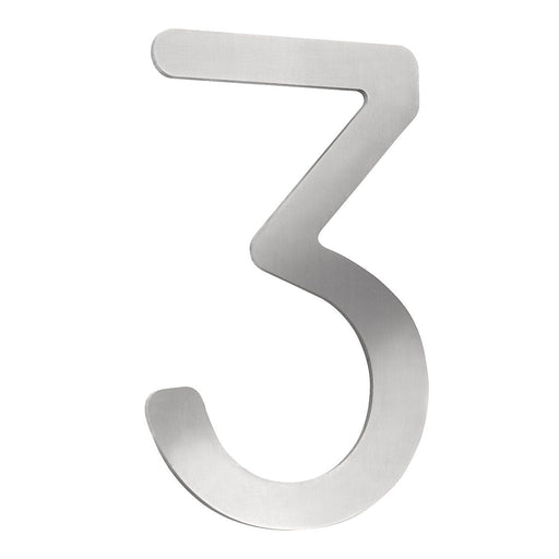 CMD Creativ - Beschriftung Buchstaben/Zahlen Hausnummer 3 Klein HN-3 Edelstahl, 16 cm