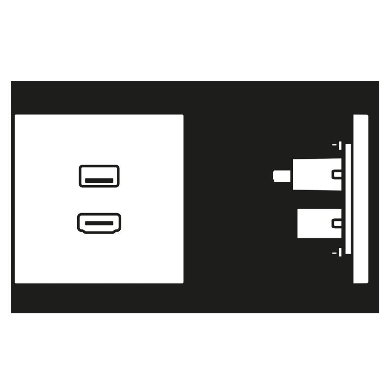 Jung - Multifunktions-Anschlussdose Multimedia-Anschluss eds MA ES 1163 HDMI/USB m.Tragring