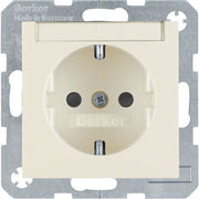 Berker - Steckdose SCHUKO-Steckdose ws/gl 41498982 m.Beschriftungsfeld