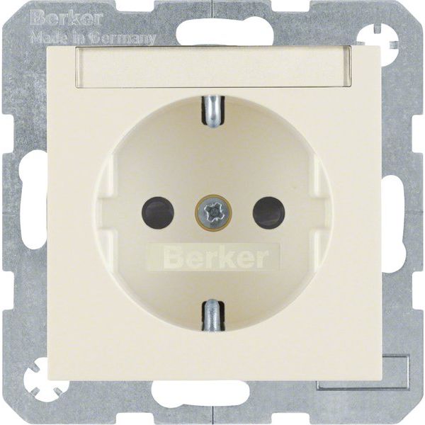 Berker - Steckdose SCHUKO-Steckdose ws/gl 41498982 m.Beschriftungsfeld