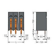 WAGO - Leiterplattenklemme THR-Leiterplattenklemme 2086-1129/000-650 − 96 Stück