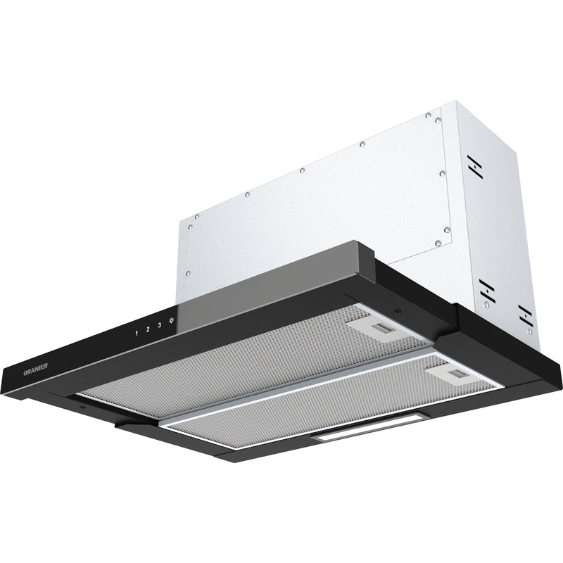 Oranier - Dunstabzugshaube Schublüfter FLA 690 Schwarzglas, 90 cm