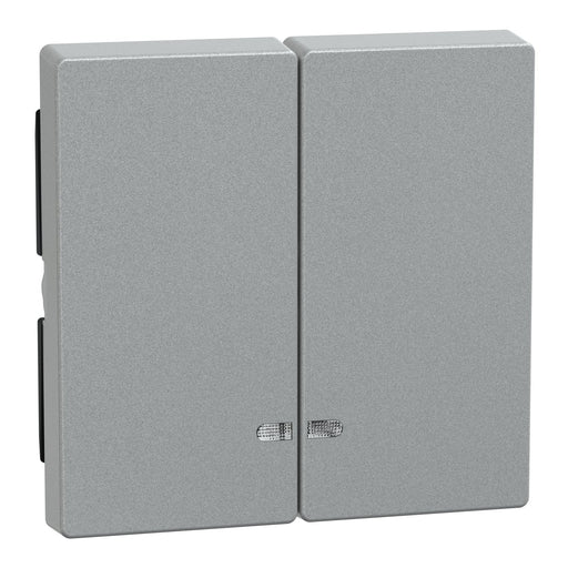 Merten - Abdeckung/Bedienelement für Installationsschalterprogramme Doppelwippe alu MEG3420-0460 Kontrollfenster