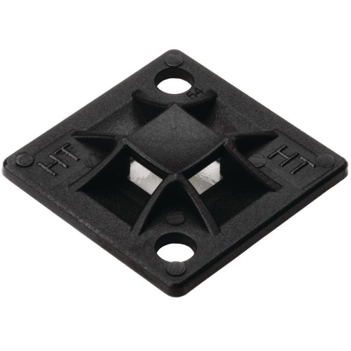 HellermannTyton - Befestigungssockel und -element für Kabelbinder Montagesockel QM40A-PA66-BK-L1 40x40mm schwarz − 50 Stück